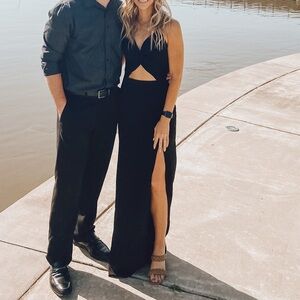 Elegant Black Cutout Dress